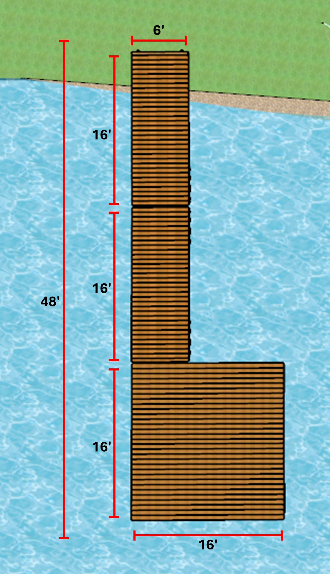 Docks kit 6'x16' semi-floating & 6'x16' floating & 16'x16' floating Heavy Duty Docks